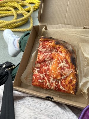 I took this 1lb Sicilian style pizza to go on a ferry ride.   at Slab Sicilian Street Food in Portland