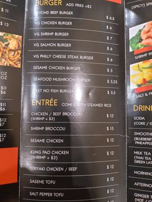 Updated menu at VeGreen 2 Go in Duluth