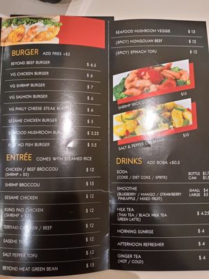 Updated menu pt.2 at VeGreen 2 Go in Duluth