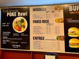 Inside menu at VeGreen 2 Go in Duluth