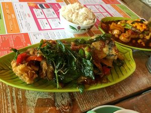 Thai Basil Crispy Aubergine   at Thaikhun in Southampton