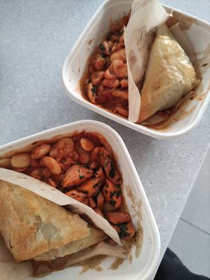 Meatless Monday Greek takeout at Natural Cookery School in Nailsworth