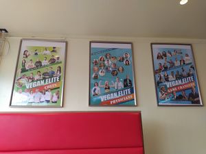 Decoration, many more informative posters at Loving Hut in Reykjavik