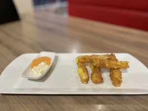 Cheese sticks   at Loving Hut in Reykjavik