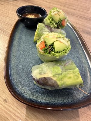 Avocado summer rolls  at Loving Hut in Reykjavik