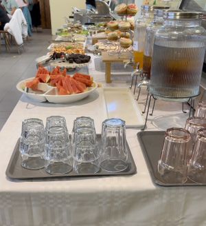 The buffet  at Loving Hut in Reykjavik