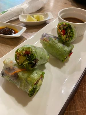 Summer rolls at Loving Hut in Reykjavik