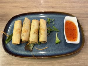 Spring rolls   at Loving Hut in Reykjavik