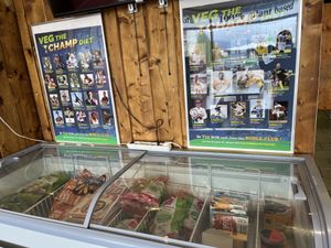 Frozen vegan products  at Loving Hut in Reykjavik