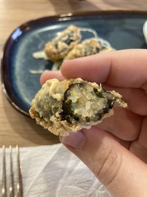 Number 82, deep fried sushi filling  at Loving Hut in Reykjavik