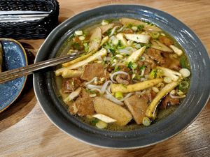 Oily pho at Loving Hut in Reykjavik