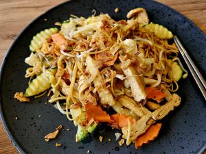 Chow mein at Loving Hut in Reykjavik