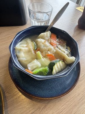 Dumpling soup  at Loving Hut in Reykjavik