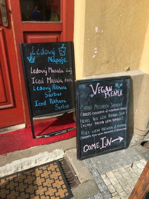 vegan menu at Nepal House in Prague