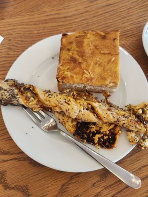 Cheesestick and onion cake at Bakery Mathias Ecke in Cologne