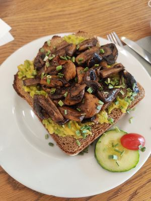 Bread with mushrooms at Bakery Mathias Ecke in Cologne