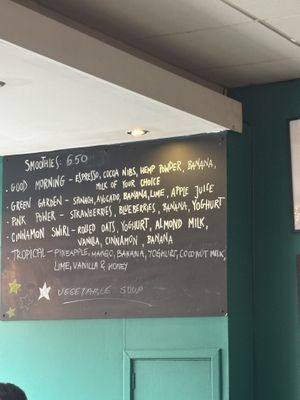 Today’s smoothies! The tropical was excellent   at Seven in Edinburgh