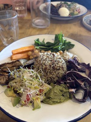 Buddha bowl with added baba ghanoush  at Seven in Edinburgh