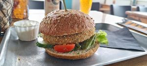 Avocado burger at Havana Beach Club in Rockanje