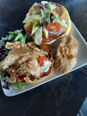 Tempura batter-fried mushroom sandwich at Cafe 1610 in Dayton