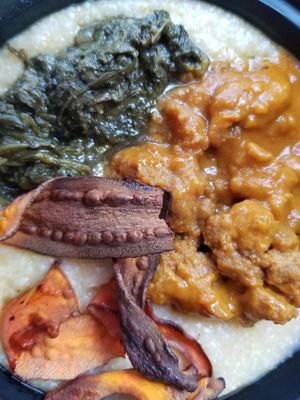 Vegan Grits - Kale, Sweet Potato at Cafe 1610 in Dayton