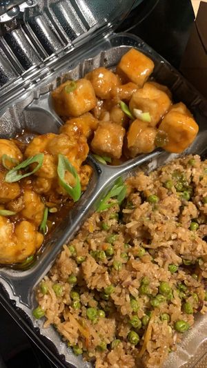Sweet & sour tofu and General Tso cauliflower  at Cafe 1610 in Dayton