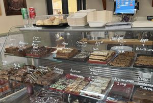 Apple cinnamon bar, rocky road brownie (both vegan). Also a few GF options...  at Ness Deli in Drumnadrochit