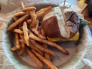 Fig jelly made this burger   at Prairie Street Brewing Co in Rockford