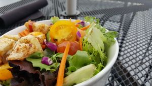 Side salad. They also have vegan ranch dressing. at Prairie Street Brewing Co in Rockford