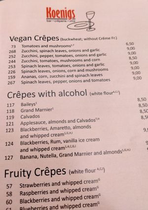 Vegan hearty & vegeterian fruity crepes (buckwheat) at Creperie Koenigs in Kornwestheim