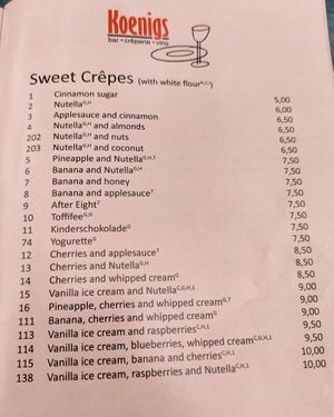 Vegan & vegetarian sweet crepes (buckwheat) at Creperie Koenigs in Kornwestheim