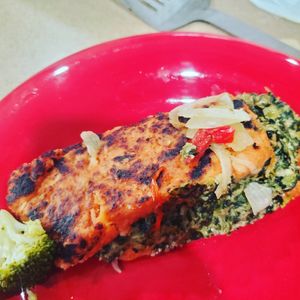 Vegan stuffed salmon at Supreme Oasis Bakery and Deli in Philadelphia