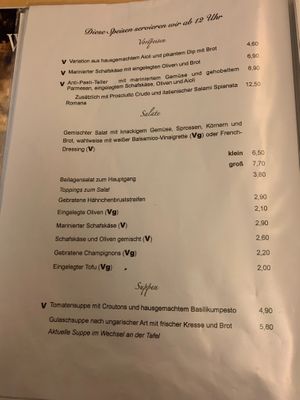 Menu at Roter Hof in Flensburg