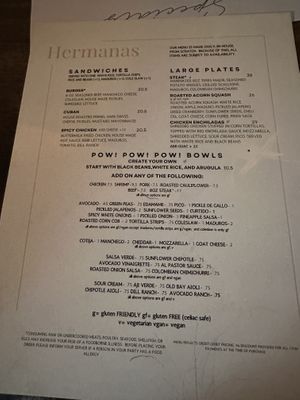 Menu  at Hermanas Kitchen and Cocktails in Lindenhurst