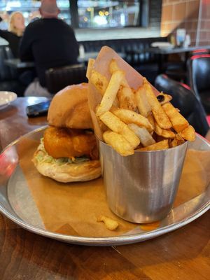 Vegan Mongolian Fried Chik’n Sandwich (Burger )  at Beertown in Guelph