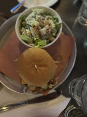 Plant Based (Vegan) Burger with Vegan Caesar Salad  at Beertown in Guelph