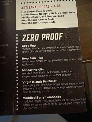 Zero Alcohol drinks menu  at Beertown in Guelph