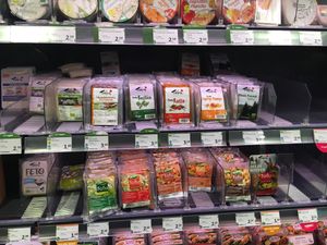 Fridge items at denn's Biomarkt in Wurzburg