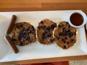 Lemon Blueberry Pancakes at PS Green Express in Fort Lauderdale