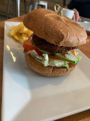 Falafel burger at PS Green Express in Fort Lauderdale