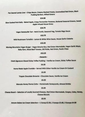 Current menu - Sep 2020 at The Three Horseshoes in Alton