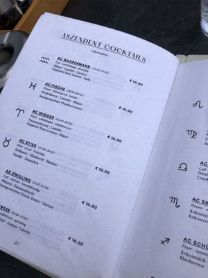 Star sign cocktails 😄  at KLYO in Vienna