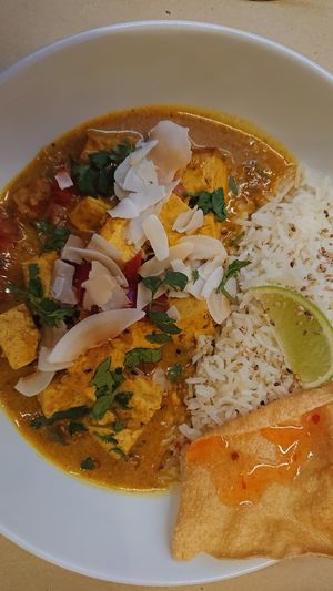 Tofu curry and rice.  at GAO in Matosinhos