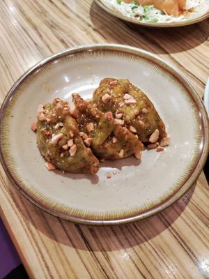 Honey mustard gyoza at Kakekomi Gyoza in Tokyo