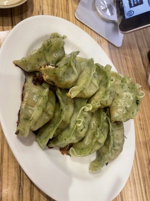 Spinach Gyoza  at Kakekomi Gyoza in Tokyo