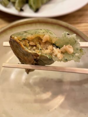 Filling  at Kakekomi Gyoza in Tokyo