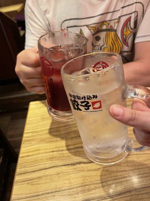 Drinks  at Kakekomi Gyoza in Tokyo