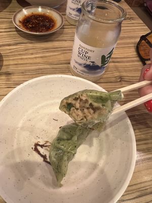 vegan gyoza   at Kakekomi Gyoza in Tokyo