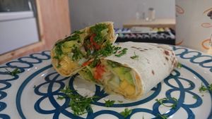 Mediterranean wrap at Abracado in Hanoi