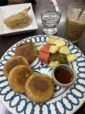 Pancake with fruit   at Abracado in Hanoi